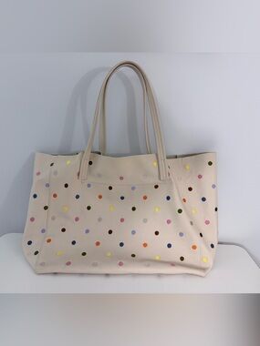 Kurt Geiger polka dot violet tote